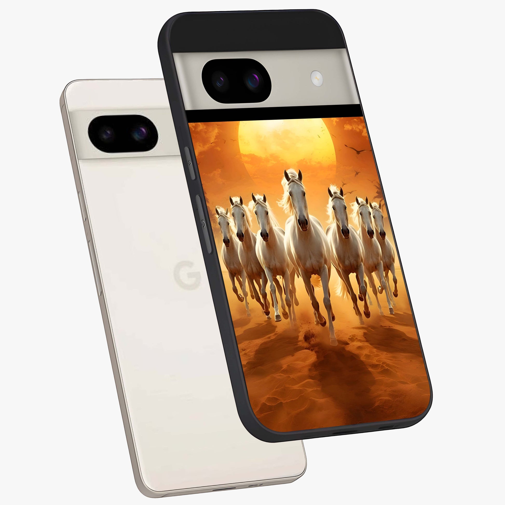 Wild Sunset Majesty Glass Case displayed in angled mockup highlighting vibrant sunset sky design with scenic aesthetic.