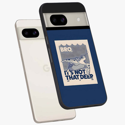 Worry Less Swim Glass Case displayed in angled mockup highlighting fun typography design with relaxed aesthetic style.