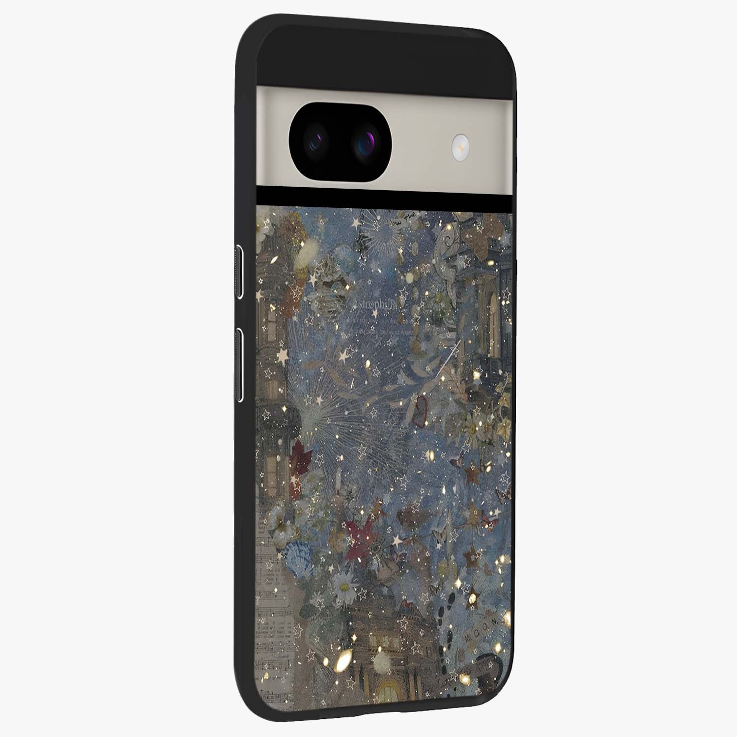 Aesthetic Astrolophia Glass Case upright view showcasing soft aesthetic theme with stylish modern look.