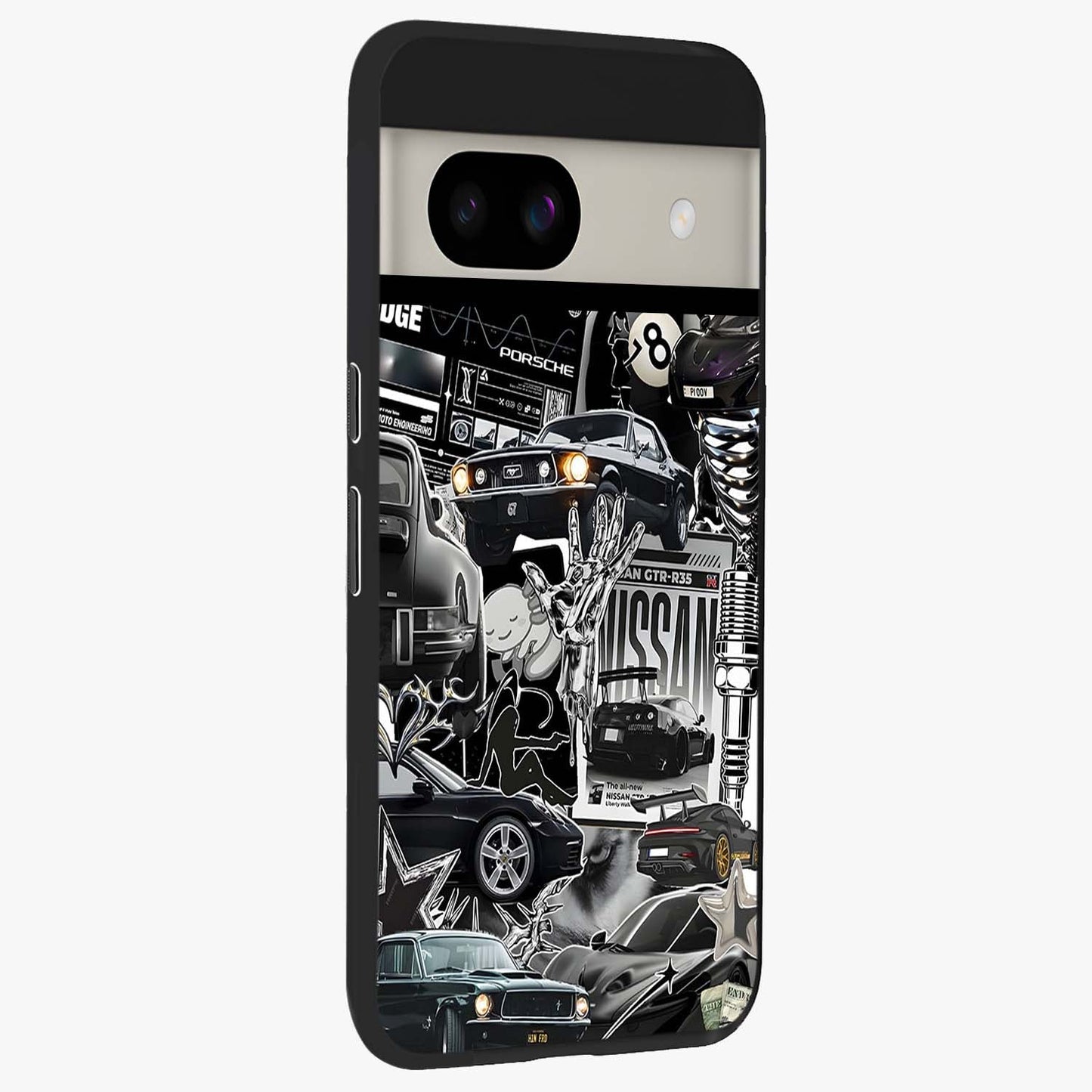 Aesthetic Dark Love Glass Case upright view showcasing dramatic romantic artwork with modern aesthetic style.