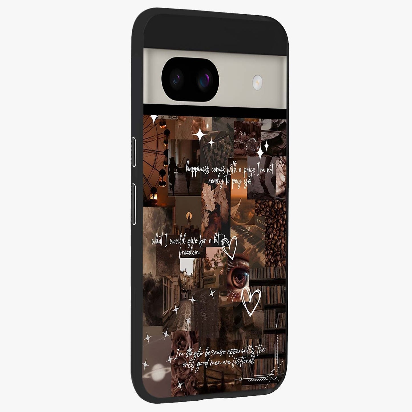 Bittersweet Aesthetic Chaos Glass Case upright view showcasing bold artistic chaos design with modern aesthetic style.