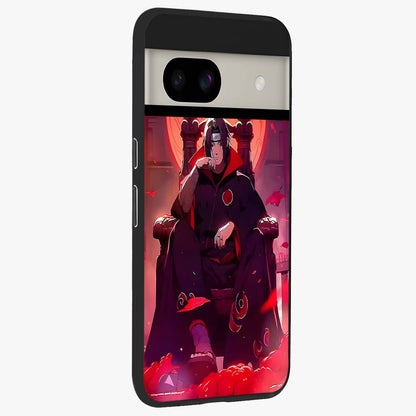 Blood Moon Sovereign Glass Case upright view showcasing powerful moon inspired artwork with cosmic aesthetic style.