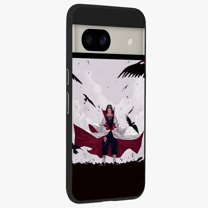 Crimson Crow Ascension Glass Case upright view showcasing dramatic crow artwork with bold gothic theme.