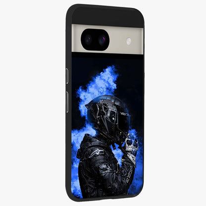 Cyber Sentinel Protocol Glass Case upright view showcasing advanced cyber sentinel artwork with futuristic tech theme.