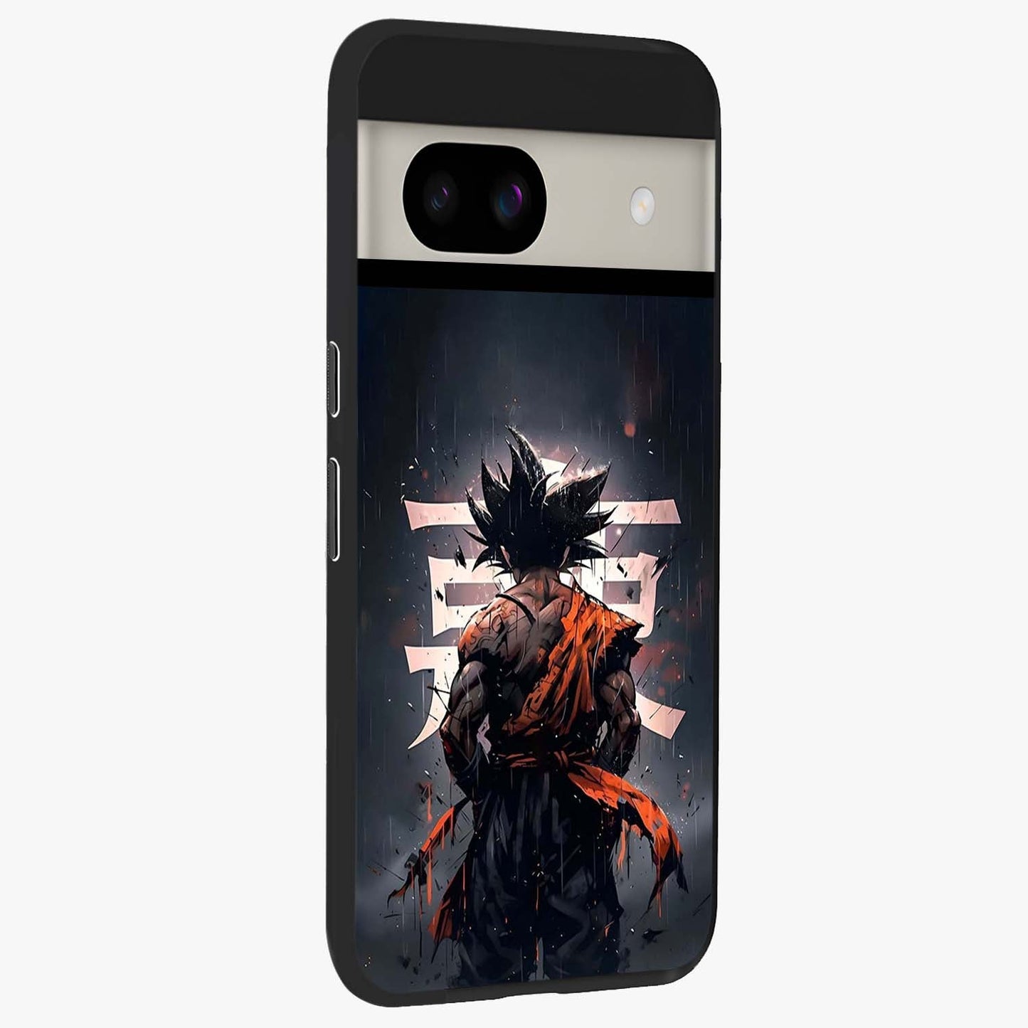 Dark Warrior In Rain Glass Case upright view showcasing powerful rainy battle scene with intense cinematic style.