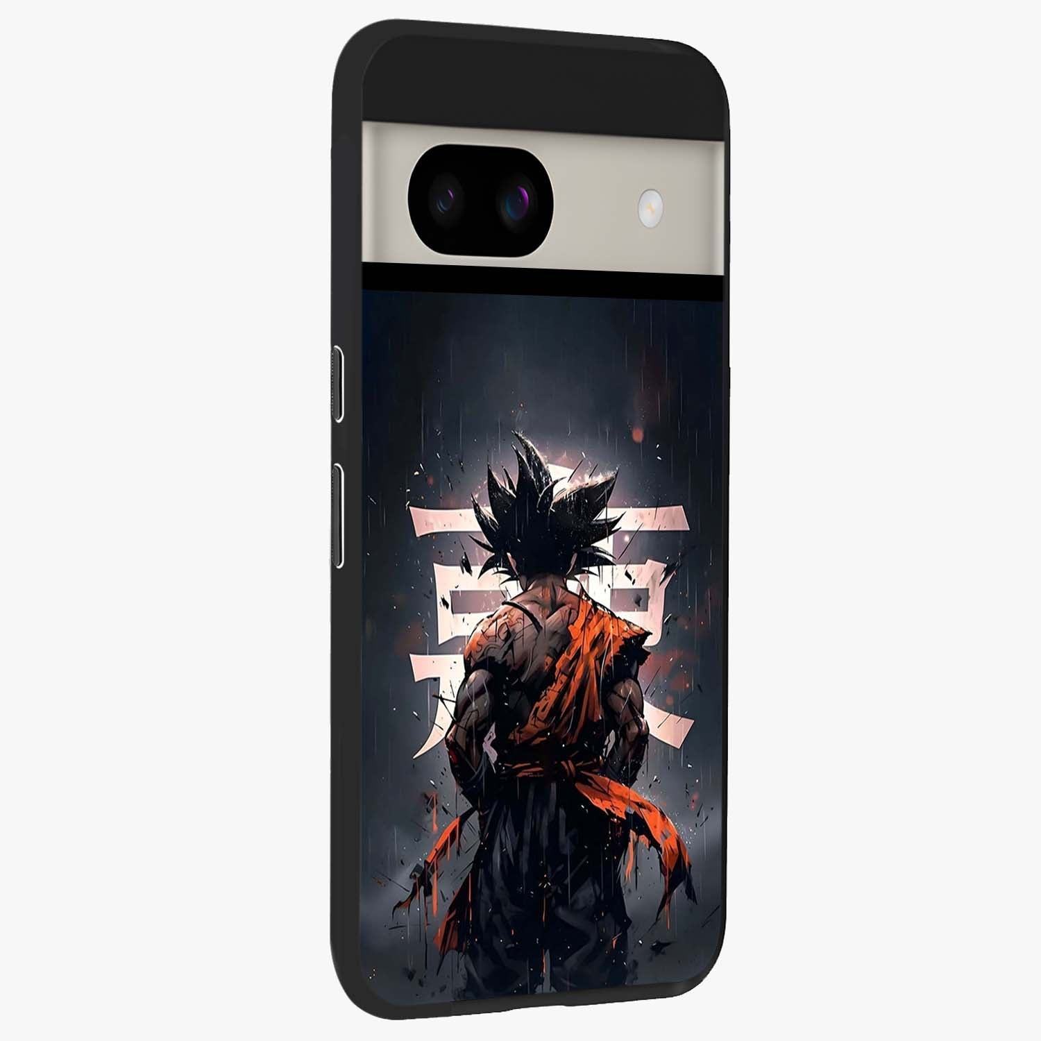 Dark Warrior In Rain Glass Case upright view showcasing powerful rainy battle scene with intense cinematic style.