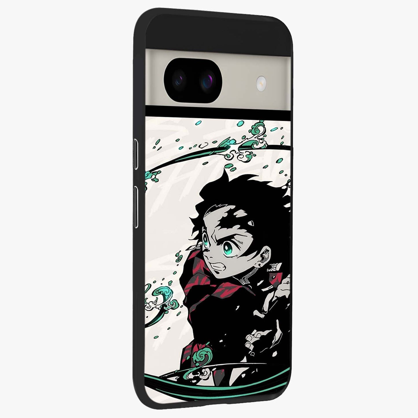 Demon Slayer Glass Case upright view showcasing powerful anime artwork with intense warrior theme.