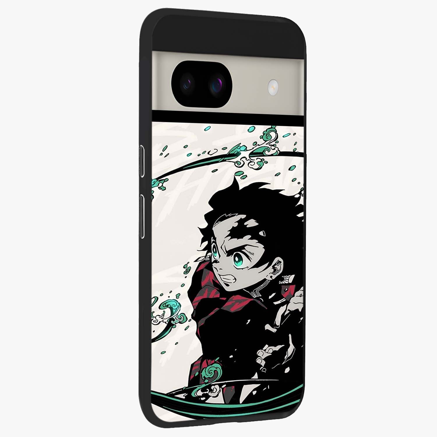 Demon Slayer Glass Case upright view showcasing powerful anime artwork with intense warrior theme.