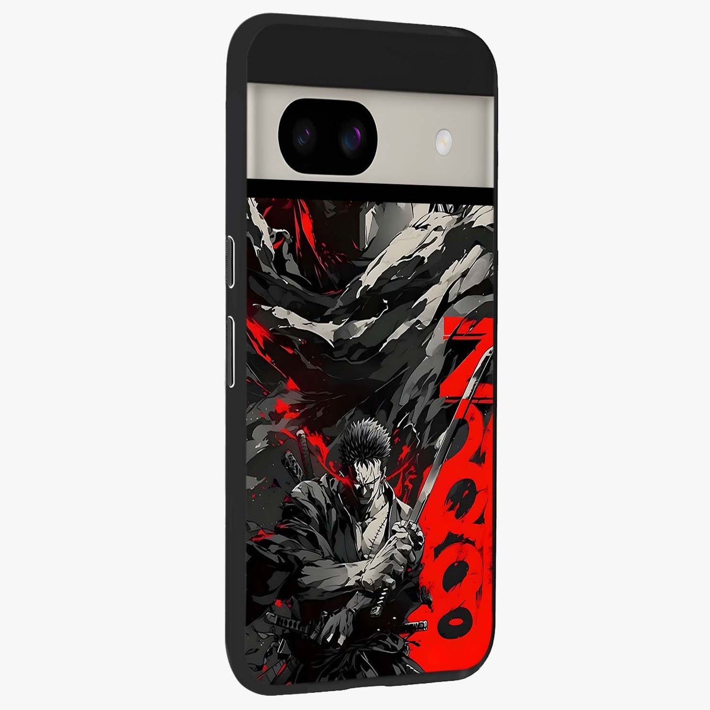 Demon Sword Resolve Glass Case upright view showcasing dramatic warrior artwork with intense battle theme.