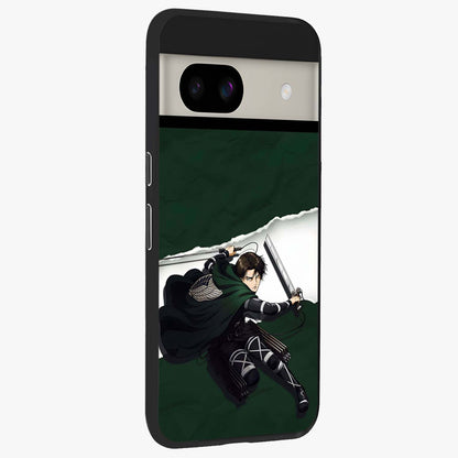 Emerald War Vanguard Glass Case upright view showcasing dramatic warrior artwork with bold fantasy theme.