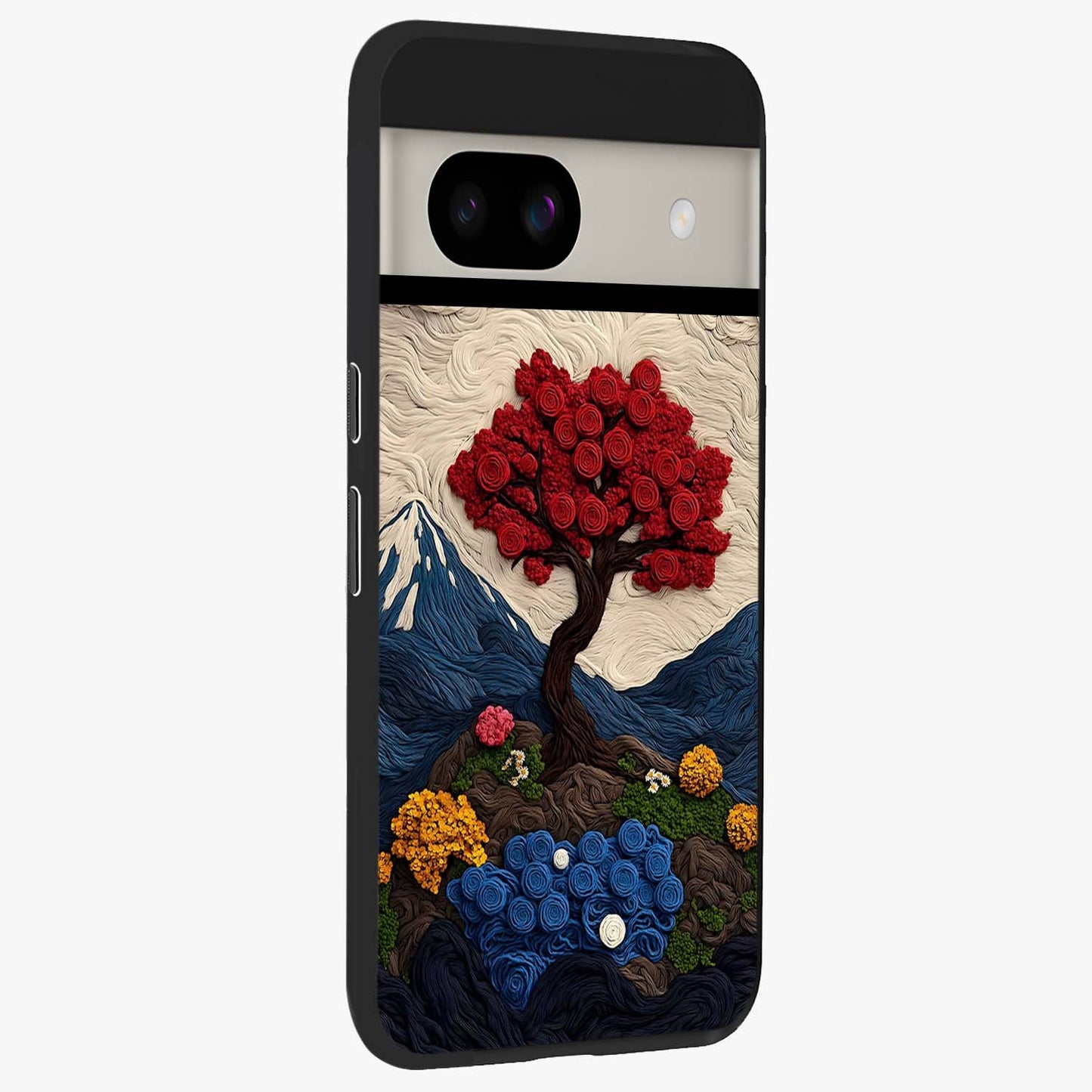 Eternal Nature Tapestry Glass Case upright view showcasing elegant nature tapestry design with decorative style.