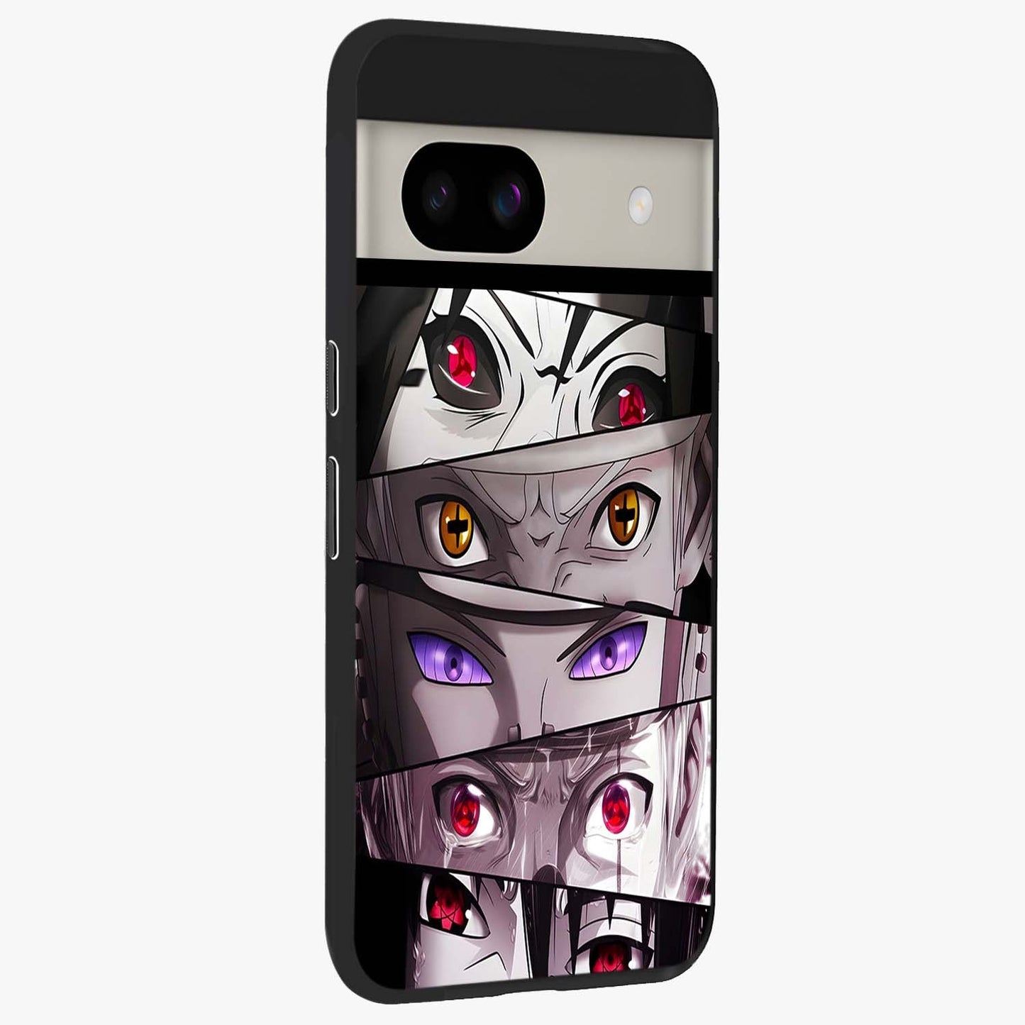 Eyes of Destiny Glass Case upright view showcasing symbolic eye artwork with dramatic artistic theme.