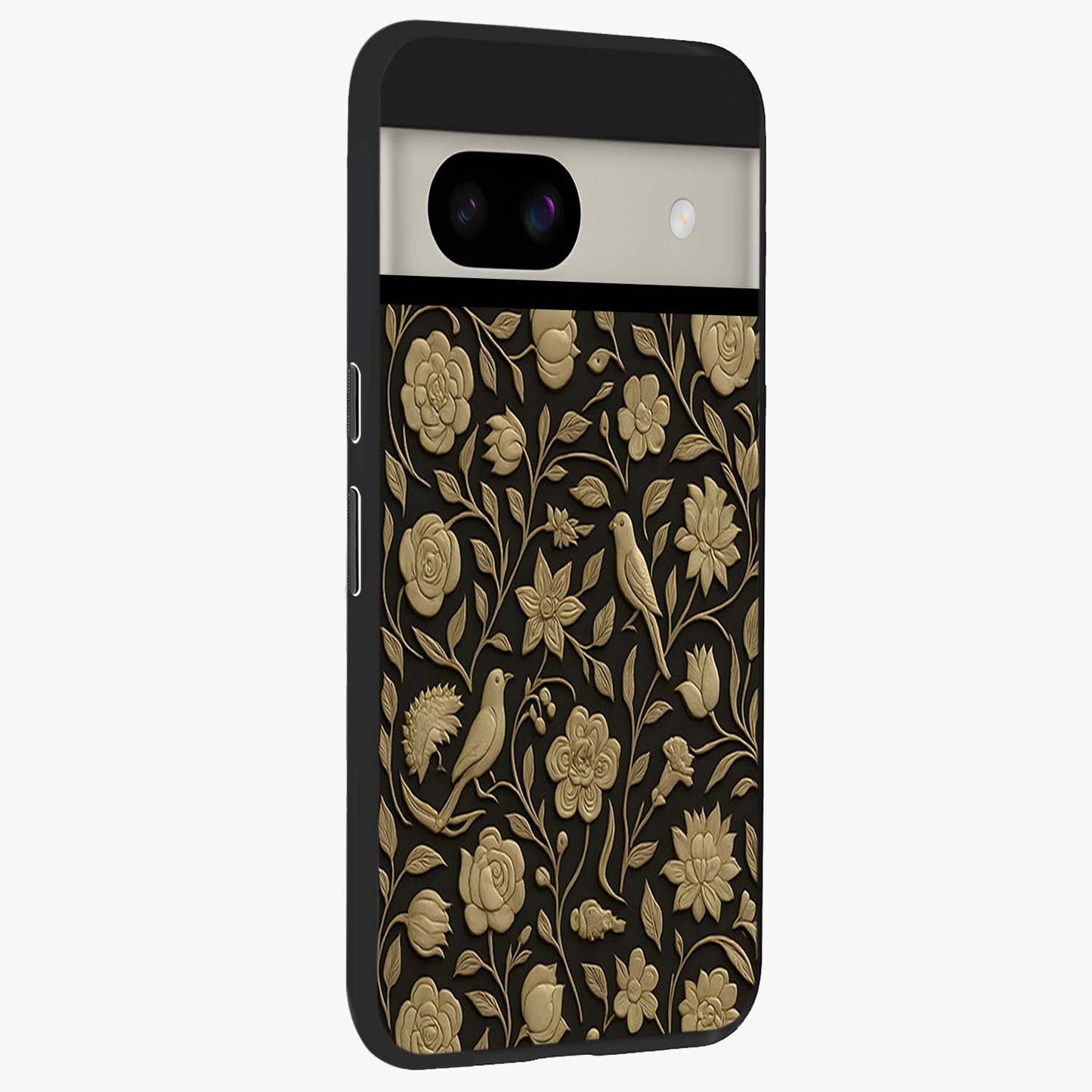 Golden Evil Eye Mandala Glass Case upright view showcasing decorative evil eye mandala artwork with spiritual aesthetic style.