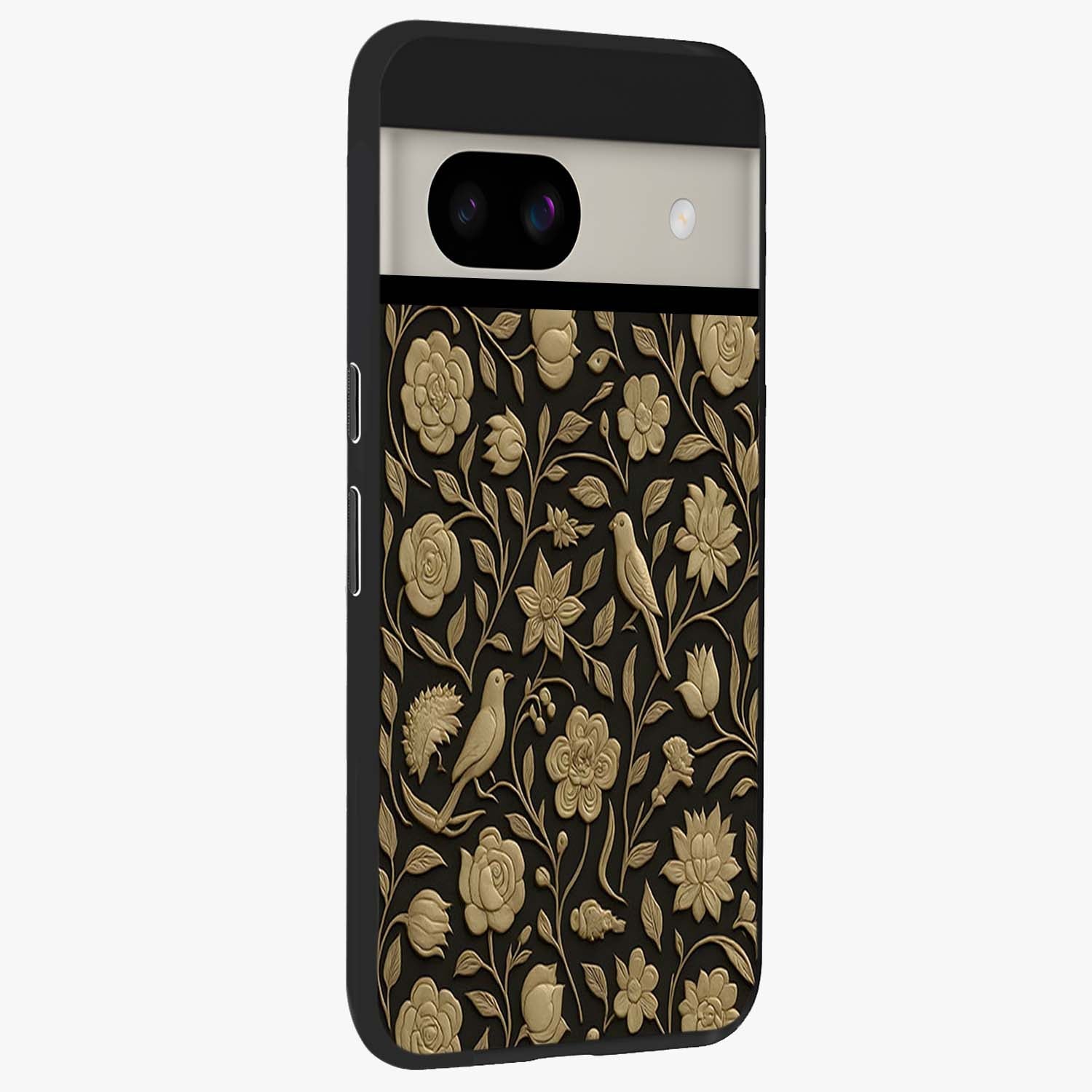 Golden Evil Eye Mandala Glass Case upright view showcasing decorative evil eye mandala artwork with spiritual aesthetic style.