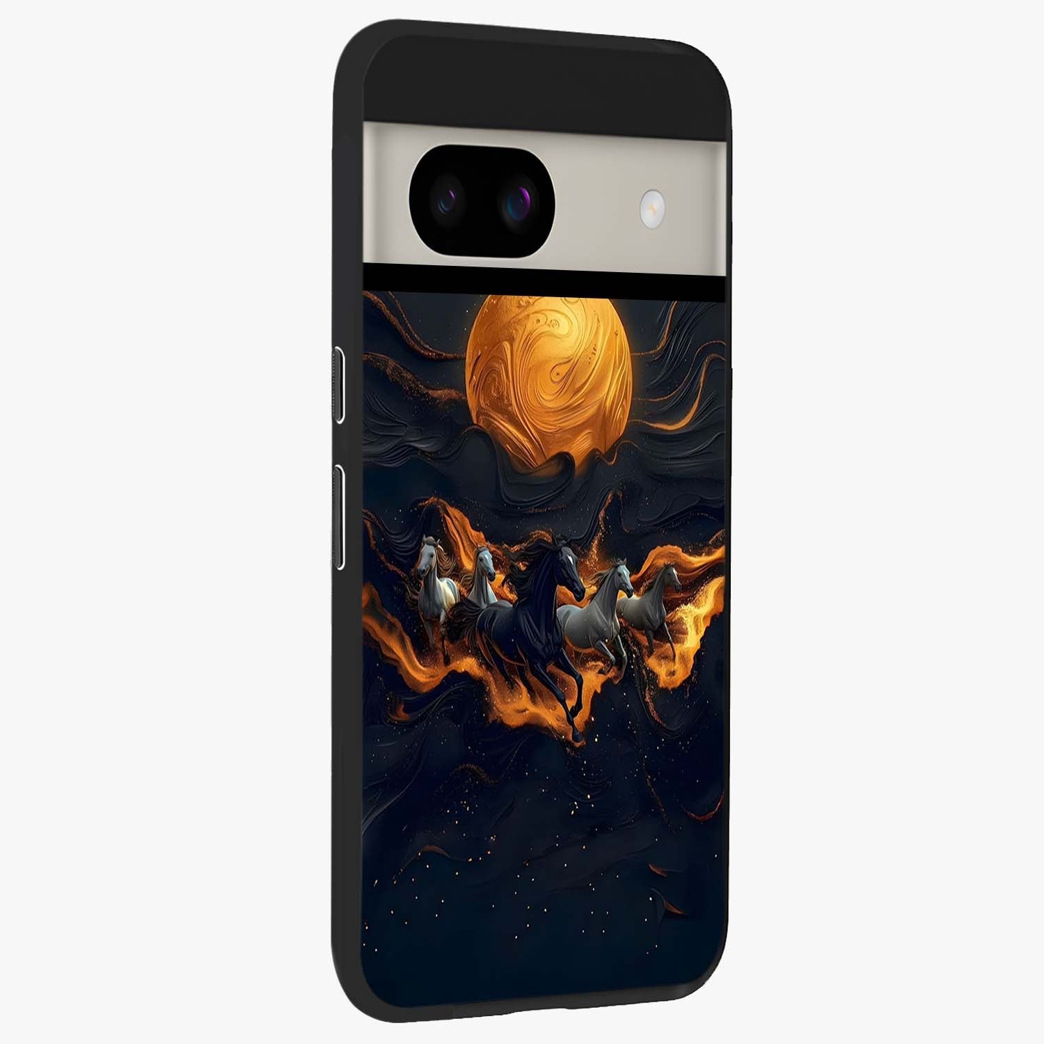Golden Royal Heritage Glass Case upright view showcasing elegant royal artwork with classic heritage theme.