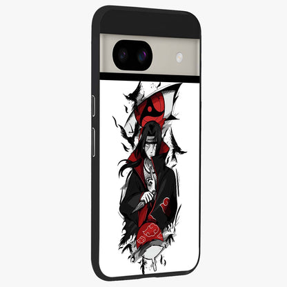 Itachi Limited Edition Naruto Anime Glass Case upright view showcasing intense anime artwork with powerful character theme.