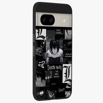 Midnight Chaos Mind Glass Case upright view showcasing expressive abstract artwork with bold dark theme.