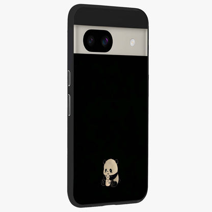 Midnight Panda Love Glass Case upright view showcasing charming panda artwork with playful romantic theme.