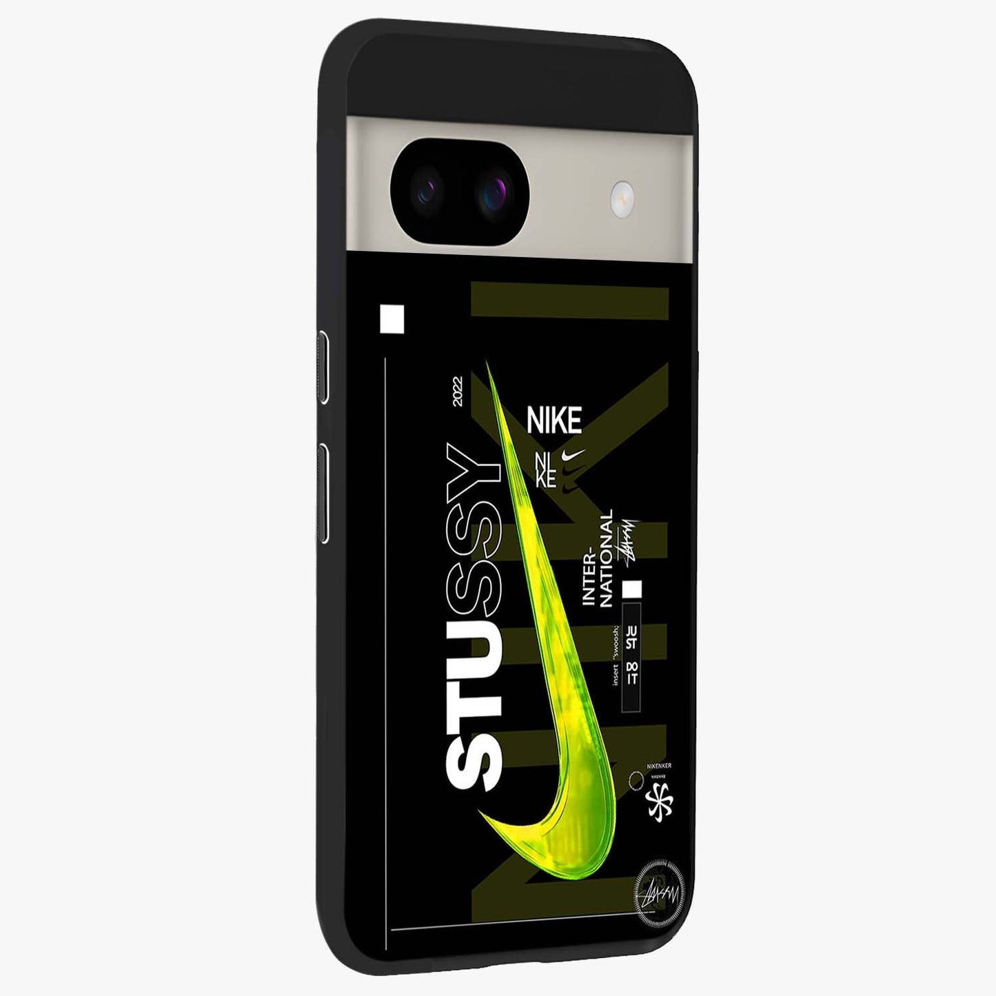Neon Street Edition Glass Case upright view showcasing colorful neon artwork with modern street culture theme.