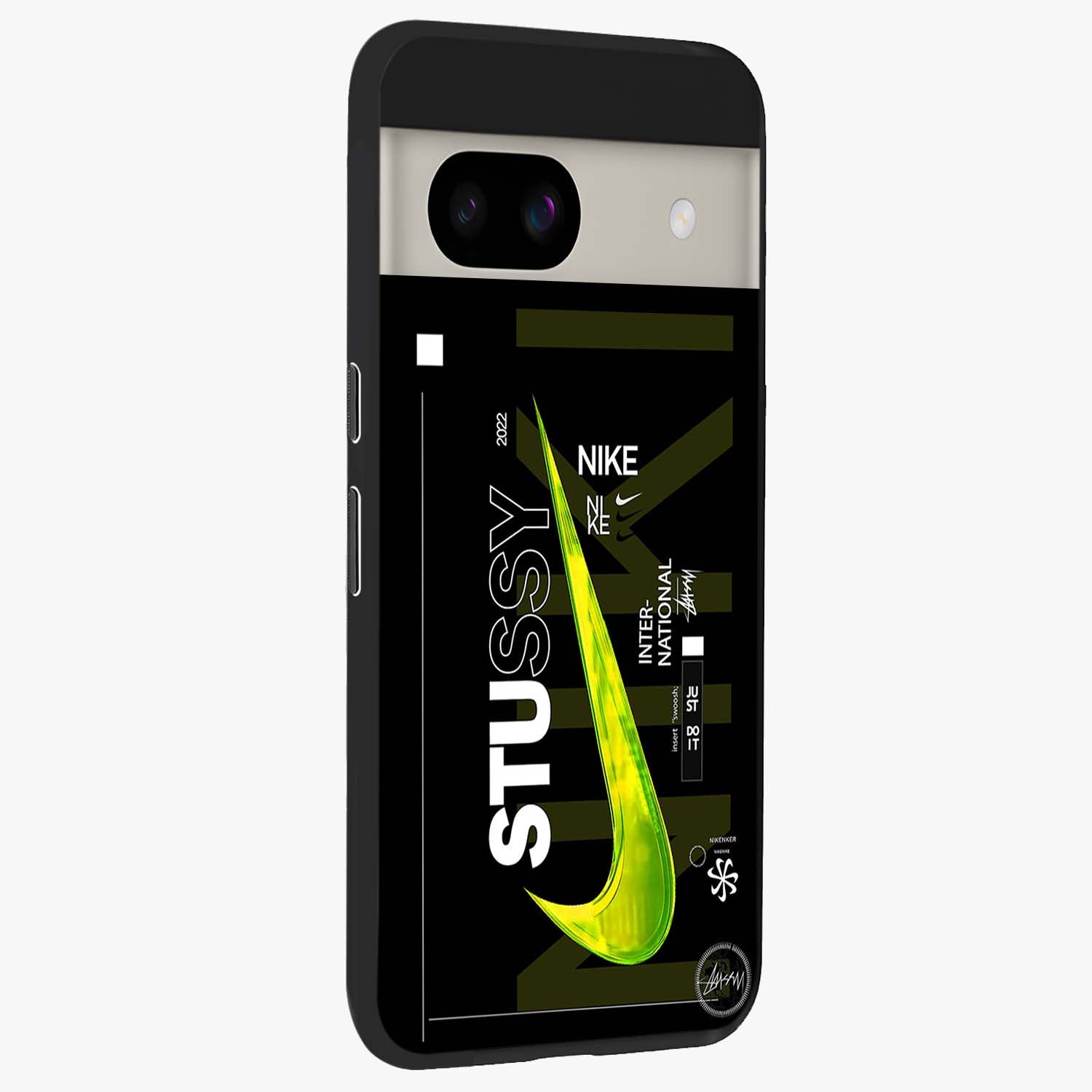 Neon Street Edition Glass Case upright view showcasing colorful neon artwork with modern street culture theme.