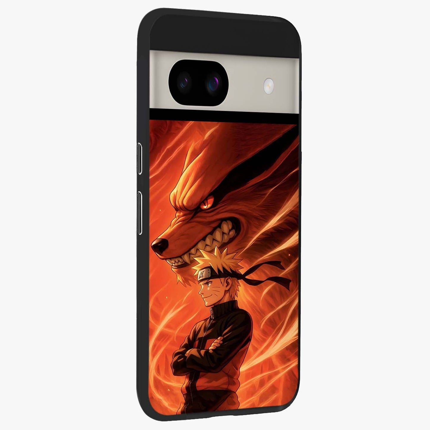 Nine Tails Legacy Glass Case upright view showcasing dramatic nine-tails artwork with intense anime themed design.