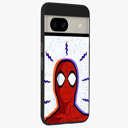 Omg Spiderman Glass Case upright view showcasing energetic superhero artwork with vibrant comic theme.