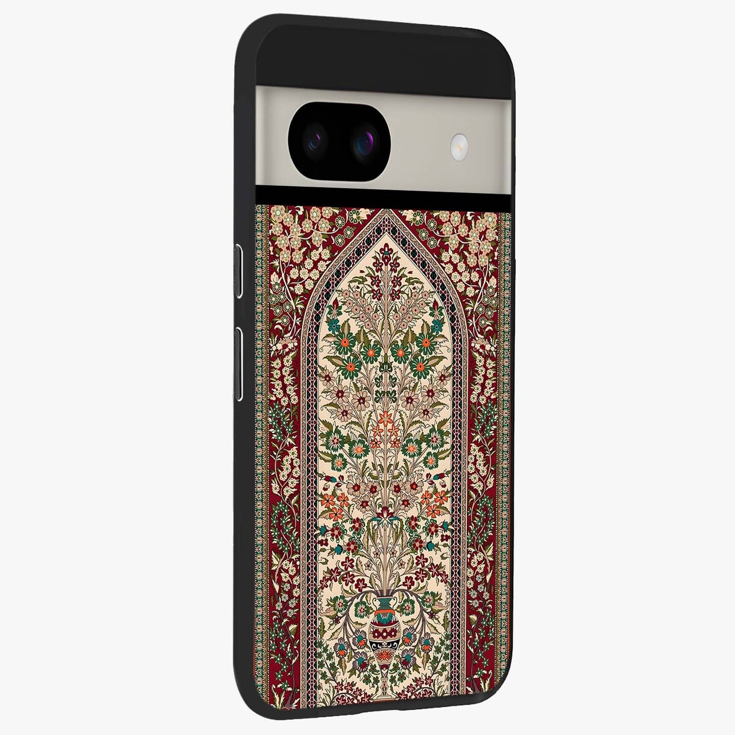 Persian Inspired Glass Case upright view showcasing decorative Persian artwork with rich heritage theme.