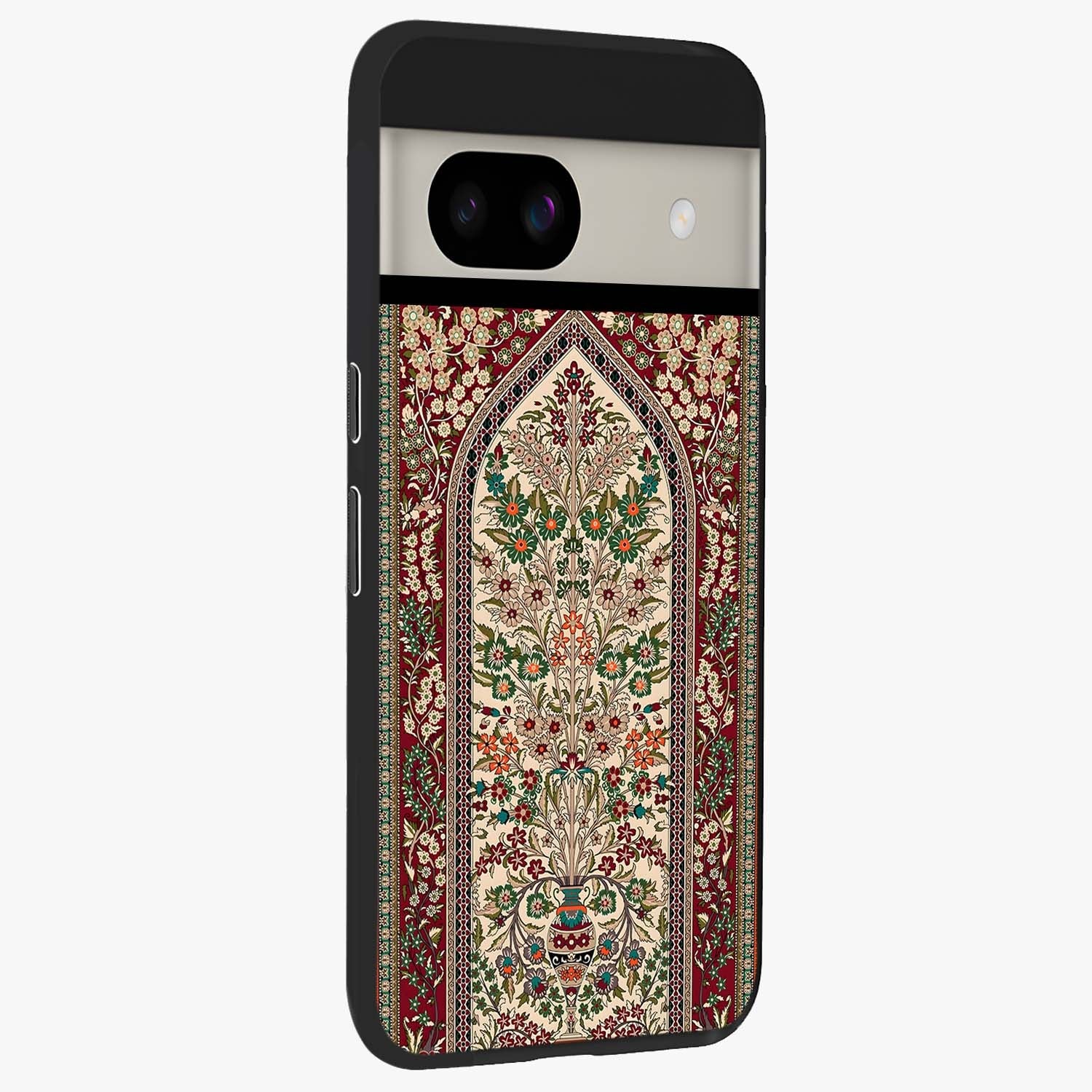 Persian Inspired Glass Case upright view showcasing decorative Persian artwork with rich heritage theme.