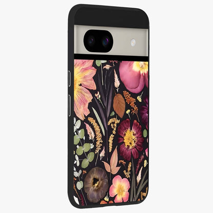 Petal Dream Tapestry Glass Case upright view showcasing detailed floral tapestry artwork with artistic nature theme.
