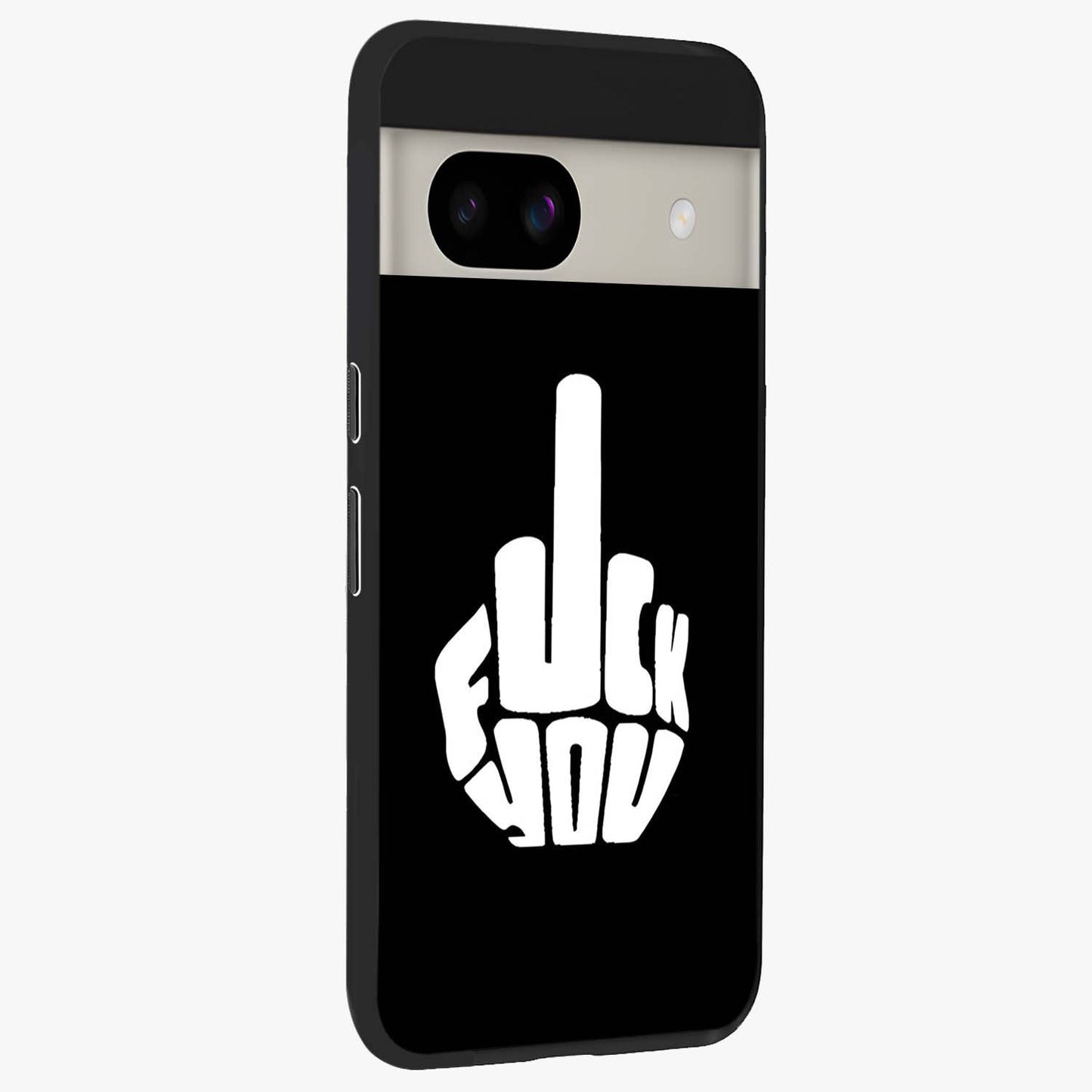 Rebel Mode On Glass Case upright view showcasing striking statement artwork with bold rebellious theme.