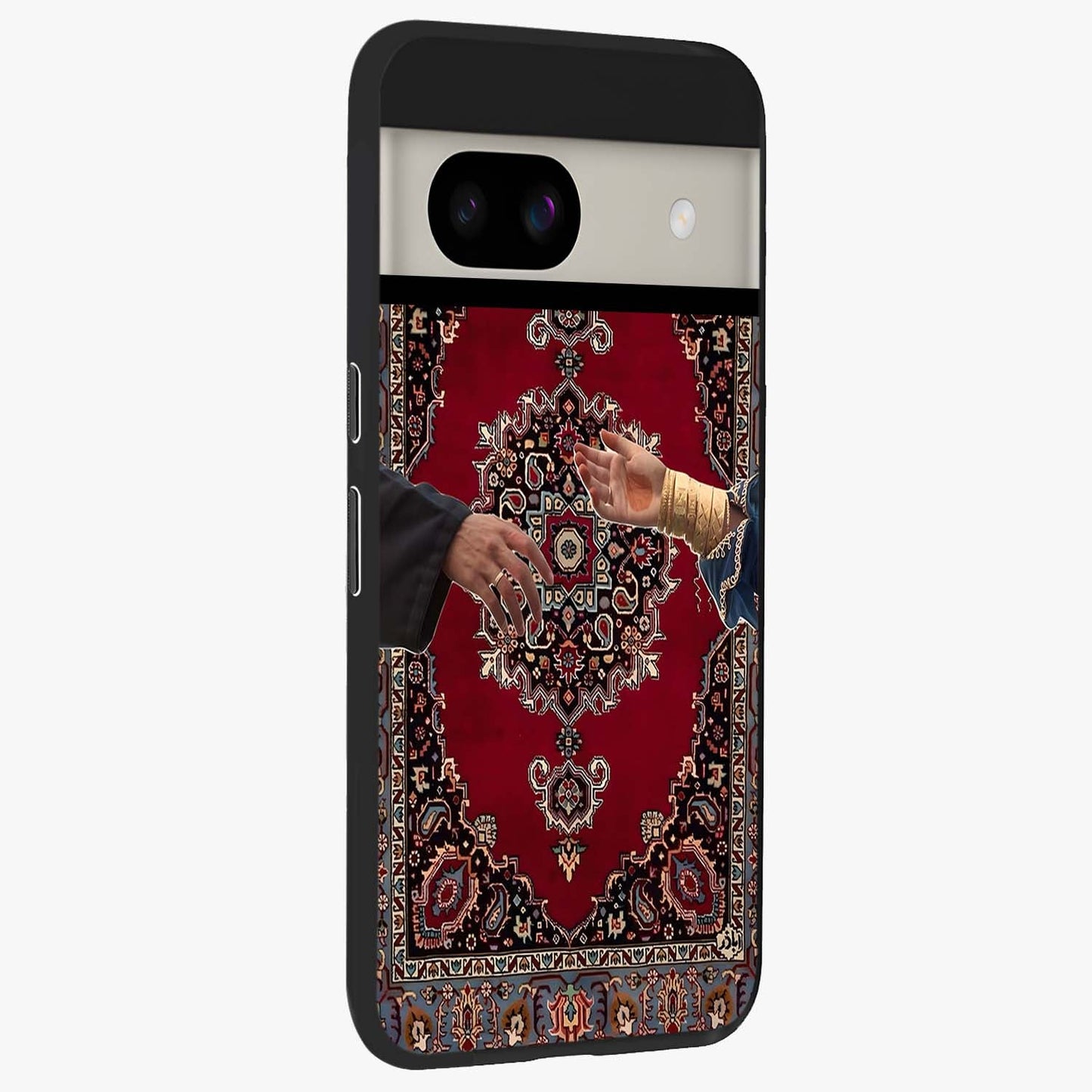Royal Touch Reach Glass Case upright view showcasing stylish royal inspired artwork with graceful theme.