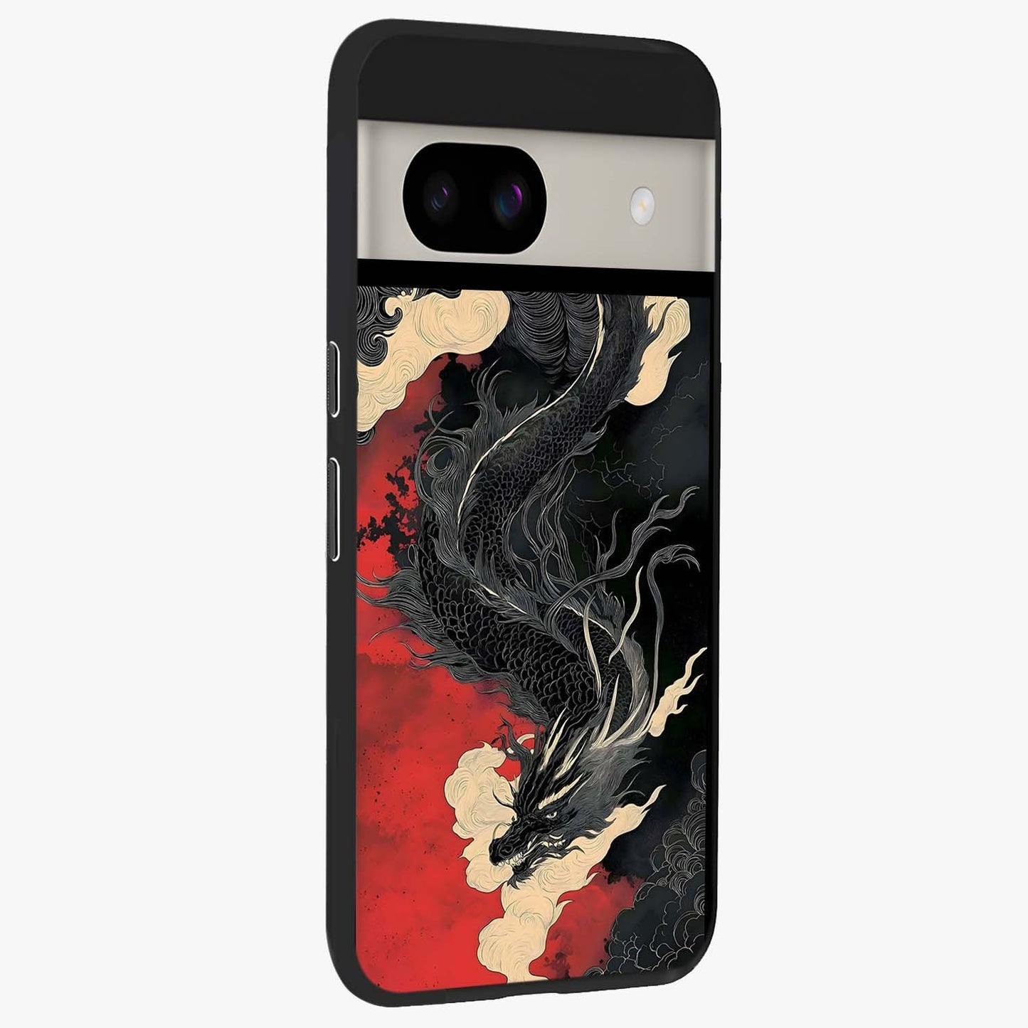 Shadow Dragon Fury Glass Case upright view showcasing intense dragon artwork with dramatic shadow theme.
