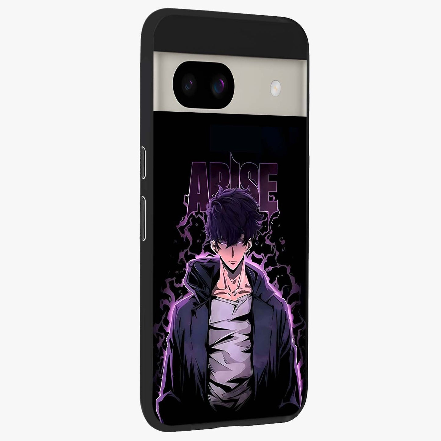 Shadow Monarch Awakening Glass Case upright view showcasing bold monarch artwork with mystical awakening theme.