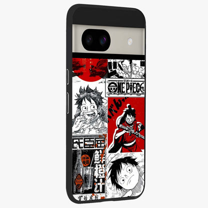 Strawhat Chaos Panels Glass Case upright view showcasing energetic anime artwork with bold adventure theme.