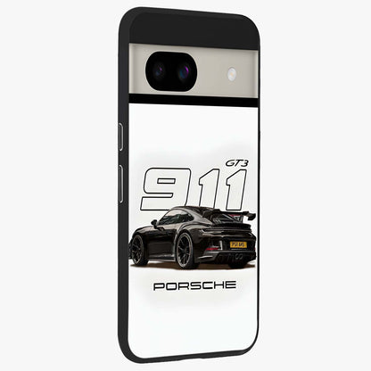 Turbo Legacy Icon Glass Case upright view showcasing bold racing inspired artwork with classic car theme.