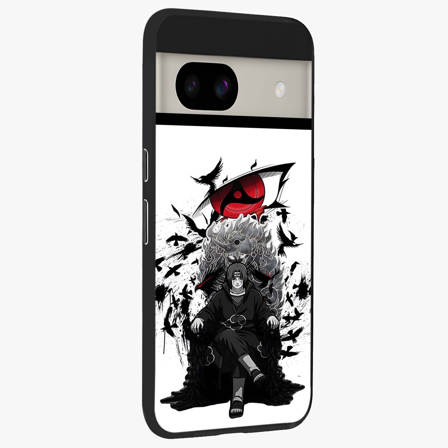 Uchiha Shadow Throne Glass Case upright view showcasing magical underwater galaxy artwork with vibrant cosmic theme.