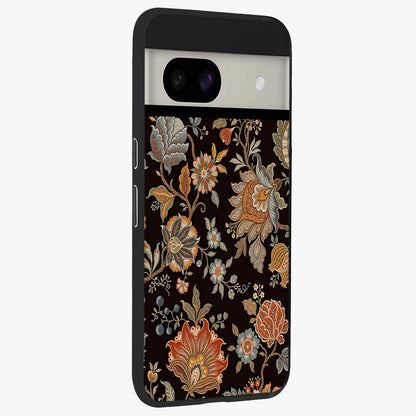Vintage Floral Dream Glass Case upright view showcasing delicate floral artwork with timeless vintage theme.