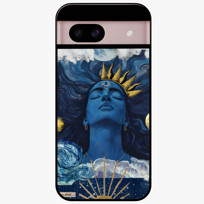 Aesthetic Lord Shiva Glass Case showing flat back view with divine Shiva artwork and glossy glass finish.