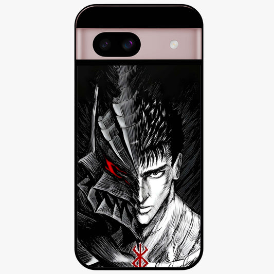 Berserker Blood Oath Glass Case showing flat back view with fierce warrior inspired artwork and glossy glass finish.