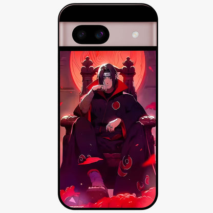 Blood Moon Sovereign Glass Case showing flat back view with mystical blood moon artwork and glossy glass finish.