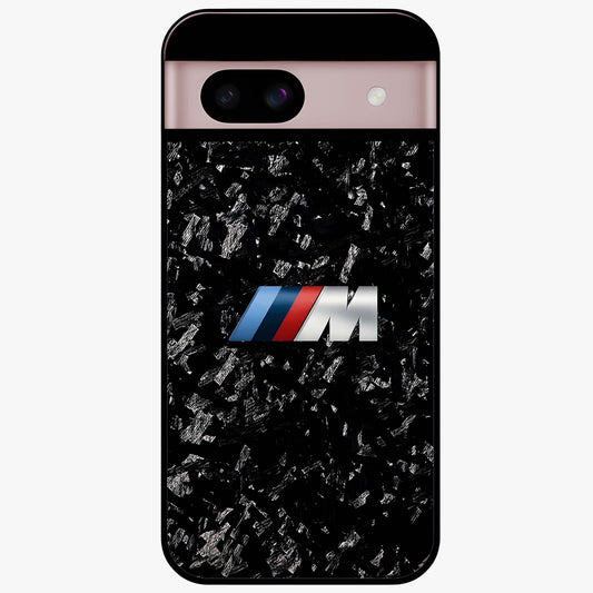 Carbon Speed Mark Glass Case showing flat back view with sporty carbon pattern artwork and glossy glass finish.