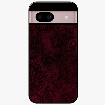 Crimson Fade Flow Glass Case showing flat back view with flowing crimson gradient artwork and glossy glass finish.