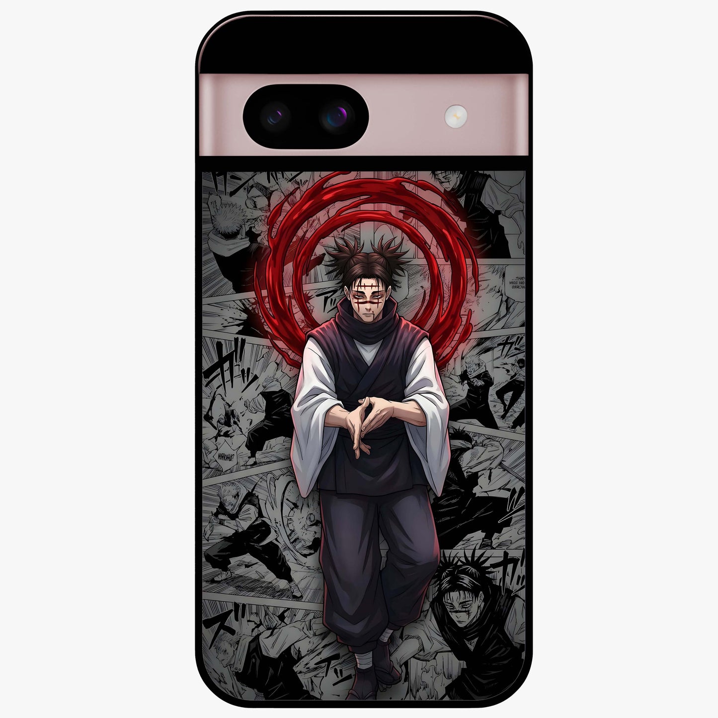 Cursed Ritual Ascension Glass Case showing flat back view with dark ritual themed artwork and glossy glass finish.