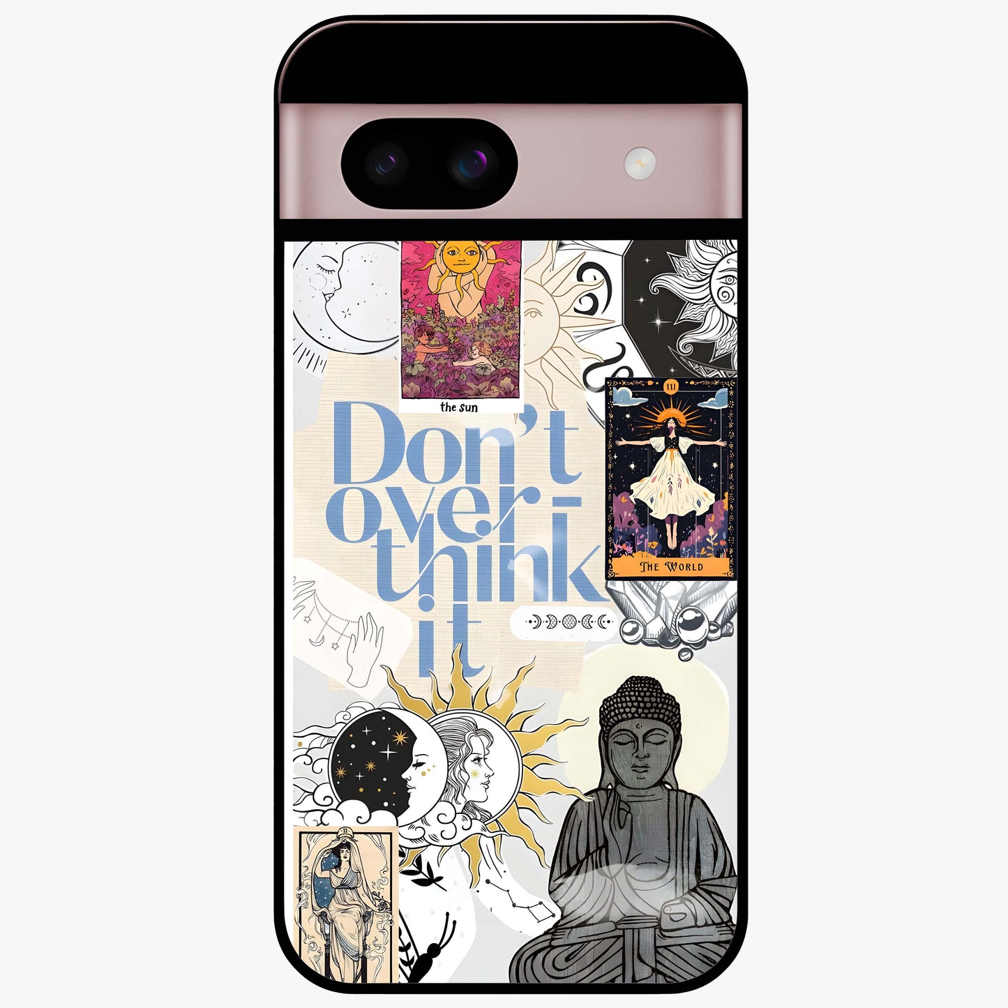 Ethereal Thoughts Glass Case showing flat back view with dreamy artistic artwork and glossy glass finish.