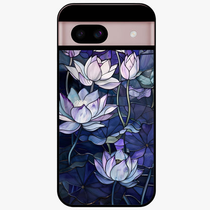 Gloss Petal Rush Glass Case showing flat back view with glossy flower petal artwork and smooth glass finish.