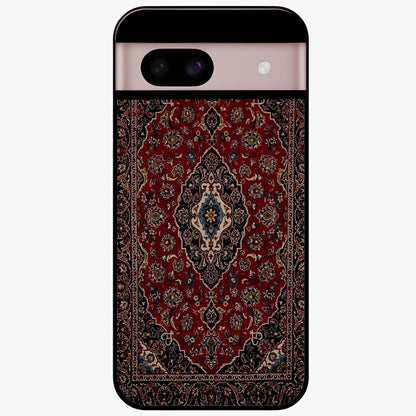 Heritage Carpet Royale Glass Case showing flat back view with ornate Persian carpet inspired pattern and glossy glass finish.