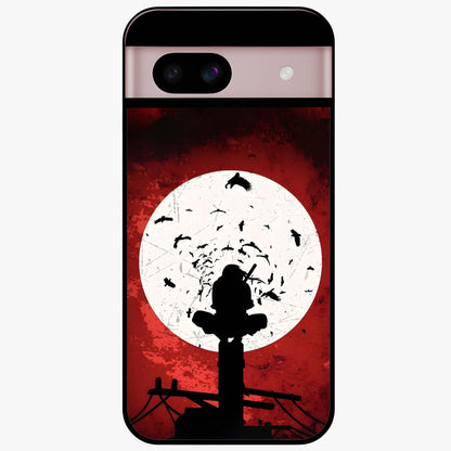 Itachi Limited Edition Naruto Anime Glass Case showing flat back view with iconic anime character artwork and glossy glass finish.