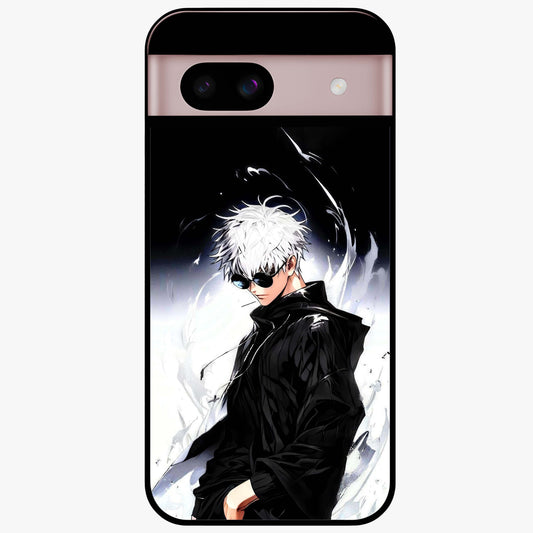 Limitless Shadow King Glass Case showing flat back view with powerful shadow warrior artwork and glossy glass finish.