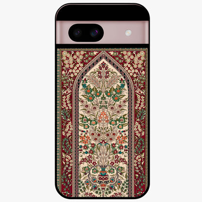 Persian Inspired Glass Case showing flat back view with ornate Persian style pattern artwork and glossy glass finish.