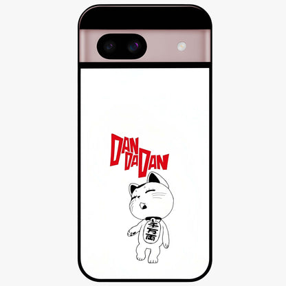 Playful Spirit Charm Glass Case showing flat back view with cheerful charm themed artwork and glossy glass finish.